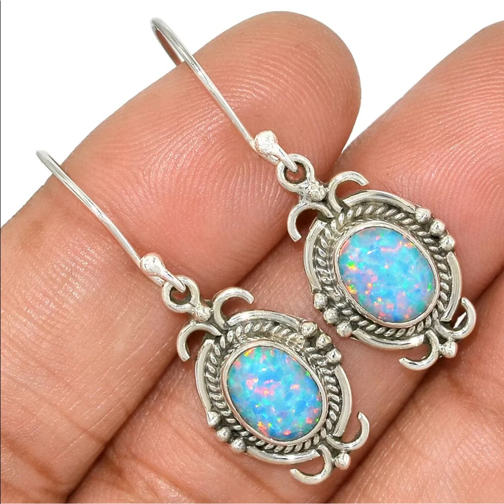 Boutique Fire Opal 925 Sterling Silver Earrings